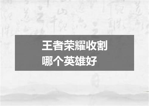 王者荣耀收割哪个英雄好