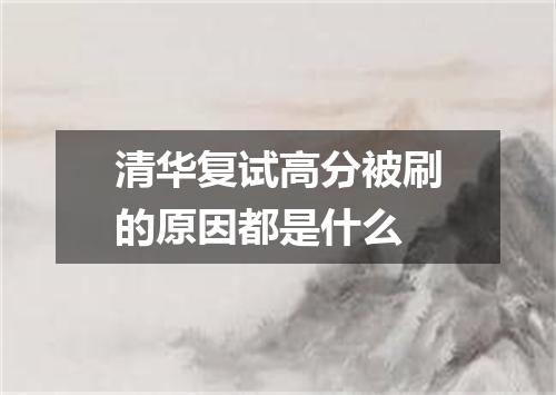 清华复试高分被刷的原因都是什么