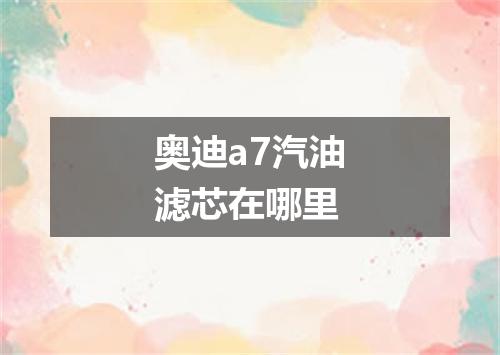 奥迪a7汽油滤芯在哪里