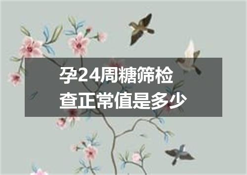 孕24周糖筛检查正常值是多少