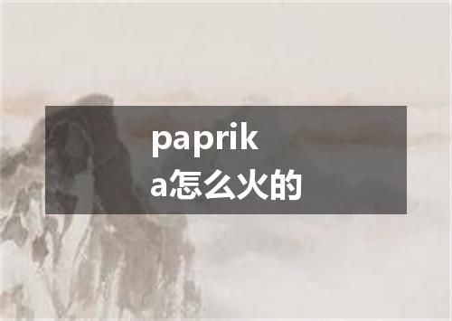 paprika怎么火的