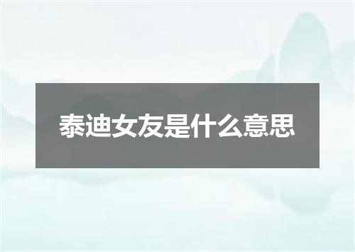 泰迪女友是什么意思