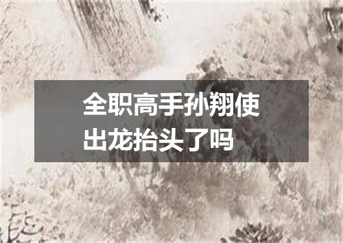 全职高手孙翔使出龙抬头了吗