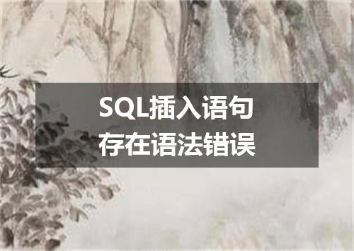 SQL插入语句存在语法错误