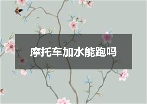 摩托车加水能跑吗