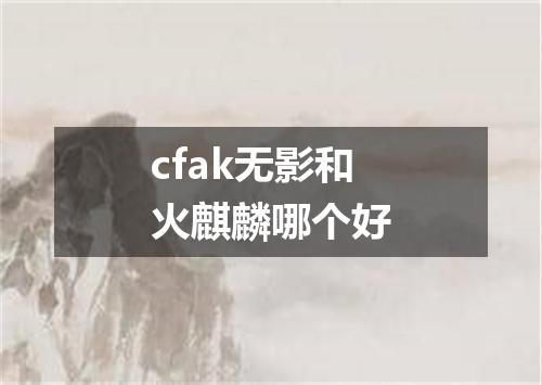 cfak无影和火麒麟哪个好