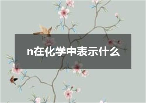n在化学中表示什么