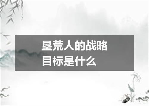 垦荒人的战略目标是什么