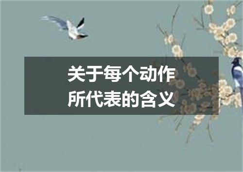 关于每个动作所代表的含义