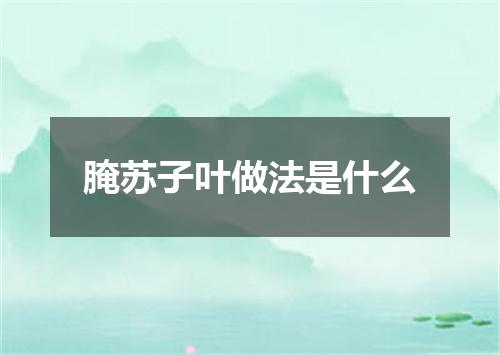 腌苏子叶做法是什么