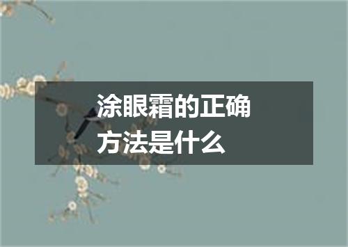 涂眼霜的正确方法是什么