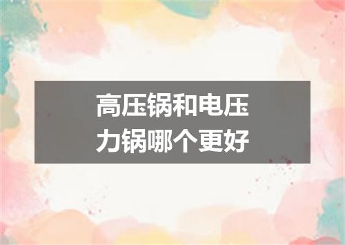 高压锅和电压力锅哪个更好