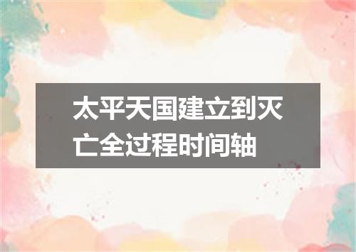 太平天国建立到灭亡全过程时间轴