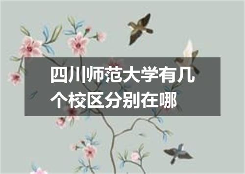 四川师范大学有几个校区分别在哪