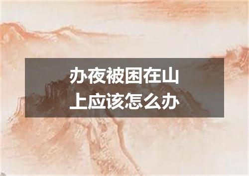 办夜被困在山上应该怎么办