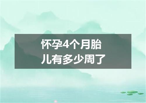怀孕4个月胎儿有多少周了