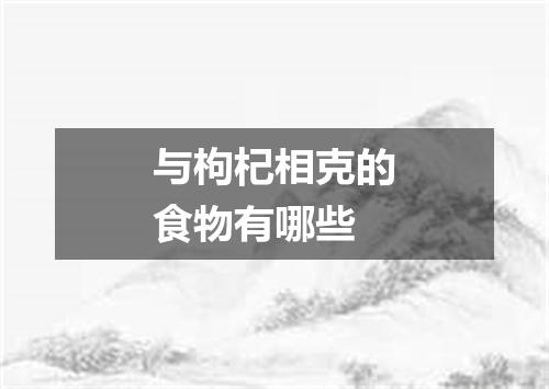与枸杞相克的食物有哪些