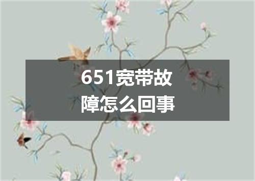 651宽带故障怎么回事
