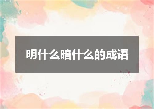 明什么暗什么的成语