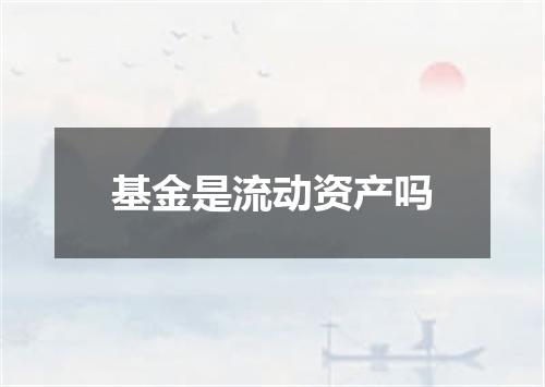 基金是流动资产吗