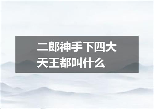 二郎神手下四大天王都叫什么