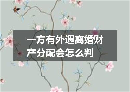 一方有外遇离婚财产分配会怎么判