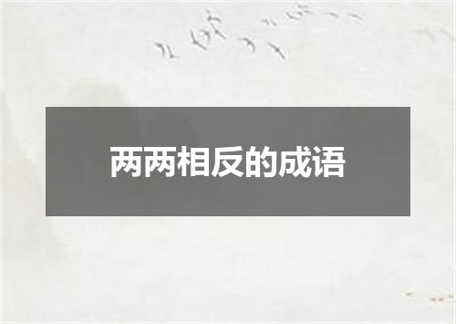 两两相反的成语