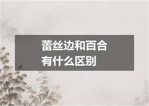 蕾丝边和百合有什么区别