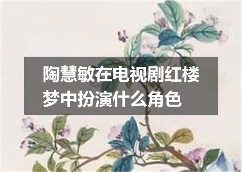 陶慧敏在电视剧红楼梦中扮演什么角色