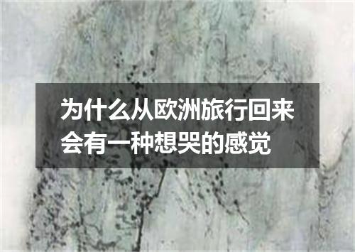 为什么从欧洲旅行回来会有一种想哭的感觉