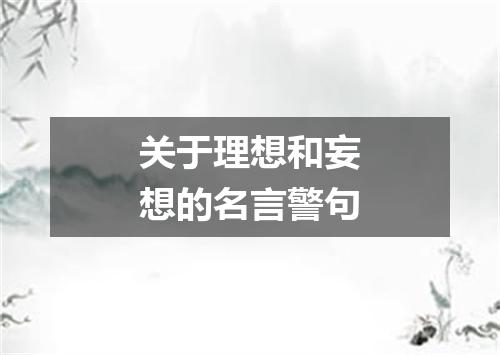 关于理想和妄想的名言警句
