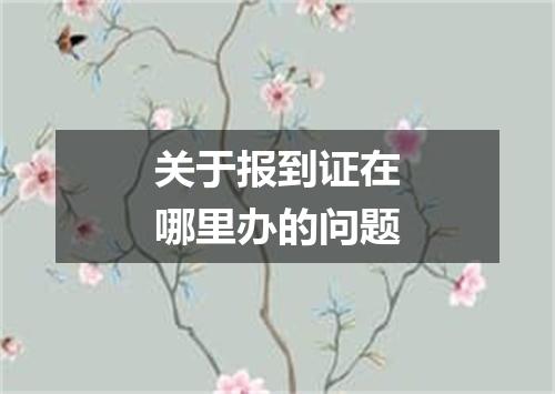 关于报到证在哪里办的问题