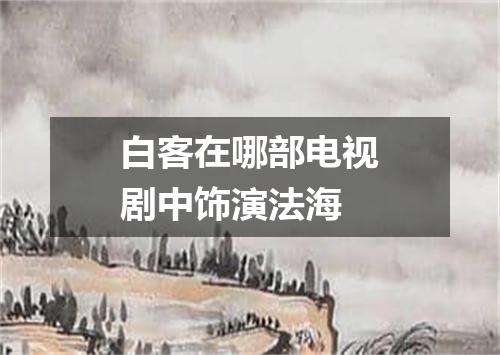 白客在哪部电视剧中饰演法海