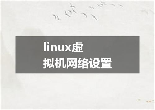 linux虚拟机网络设置