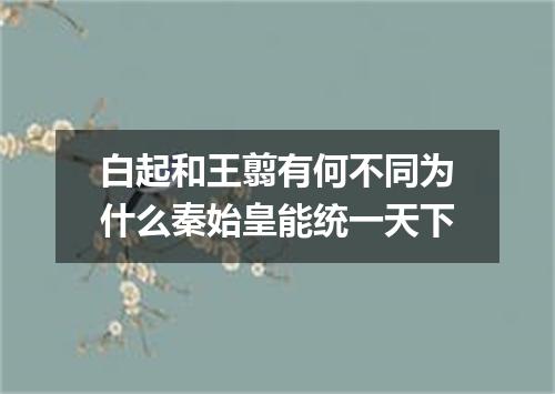 白起和王翦有何不同为什么秦始皇能统一天下