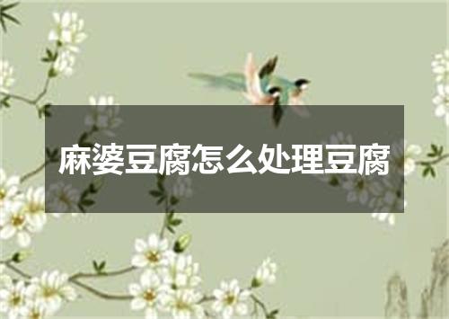 麻婆豆腐怎么处理豆腐