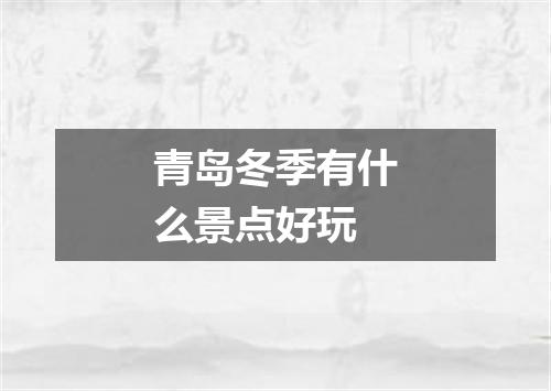 青岛冬季有什么景点好玩