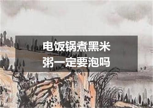 电饭锅煮黑米粥一定要泡吗