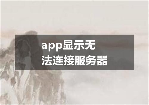 app显示无法连接服务器