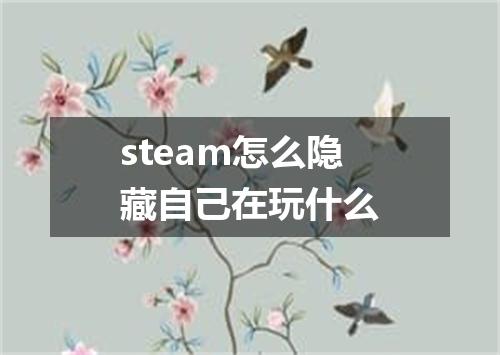 steam怎么隐藏自己在玩什么