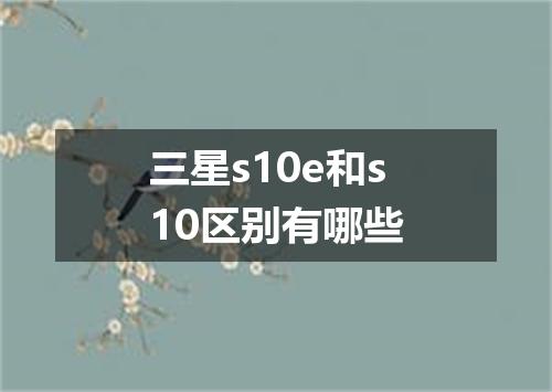 三星s10e和s10区别有哪些