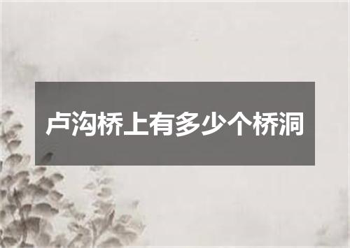 卢沟桥上有多少个桥洞