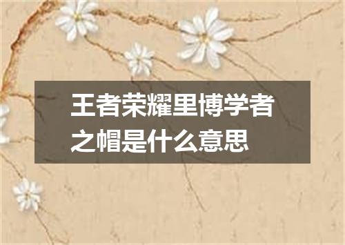 王者荣耀里博学者之帽是什么意思