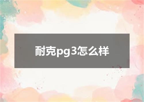 耐克pg3怎么样