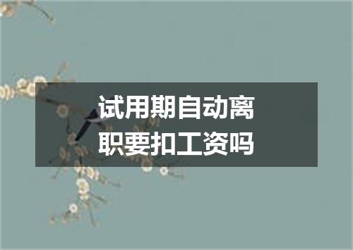 试用期自动离职要扣工资吗