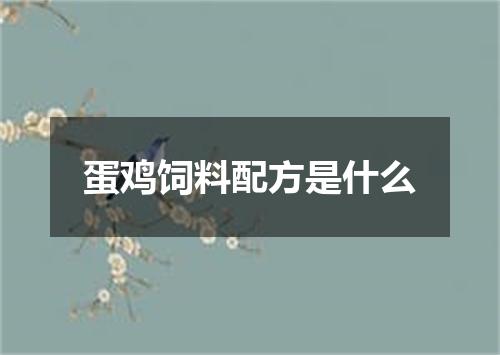 蛋鸡饲料配方是什么