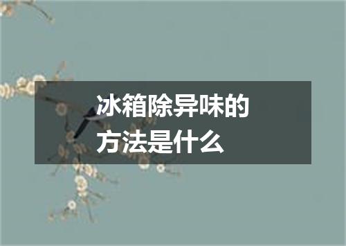 冰箱除异味的方法是什么