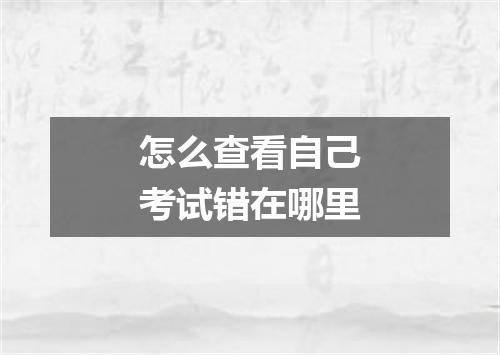 怎么查看自己考试错在哪里