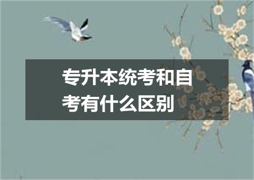 专升本统考和自考有什么区别