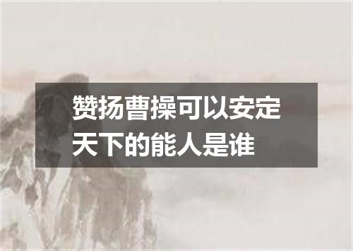 赞扬曹操可以安定天下的能人是谁